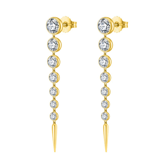 Eteri Long Earrings Yellow Gold Vermeil