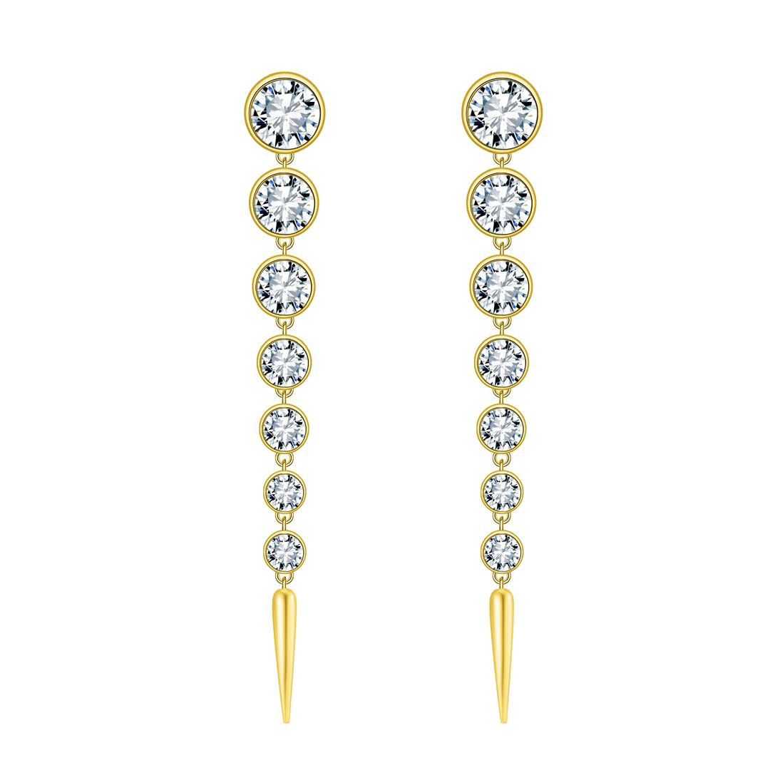 Eteri Long Earrings Yellow Gold Vermeil