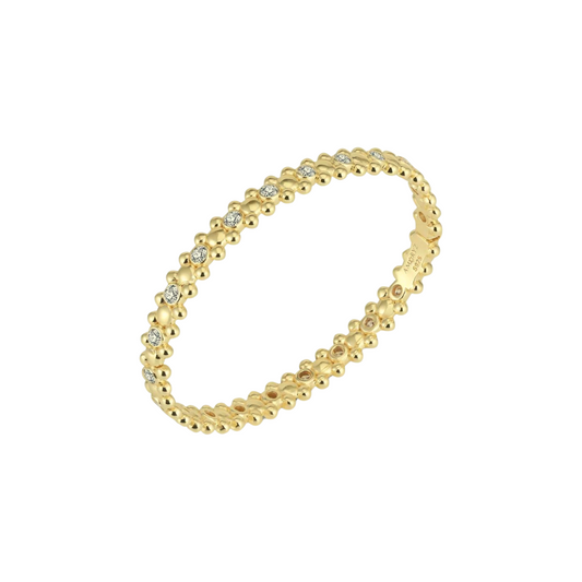 Cerberus Bangle with Moissanites Yellow Gold Vermeil