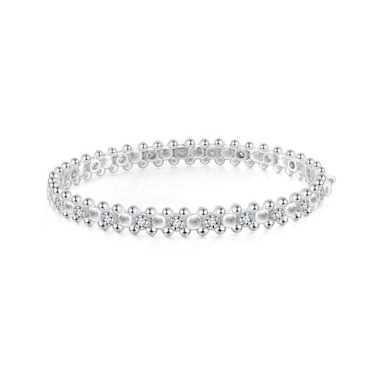 Cerberus Bangle with Moissanites