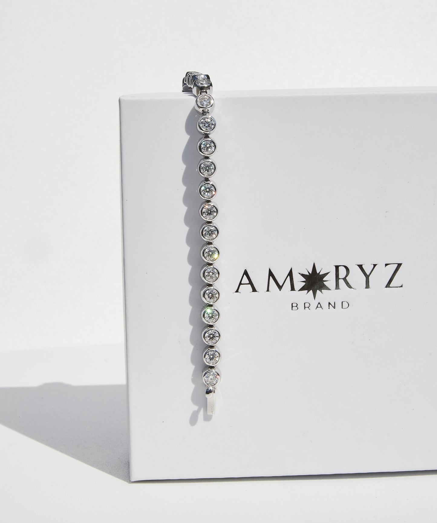 Eteri Tennis Bracelet White Gold Vermeil