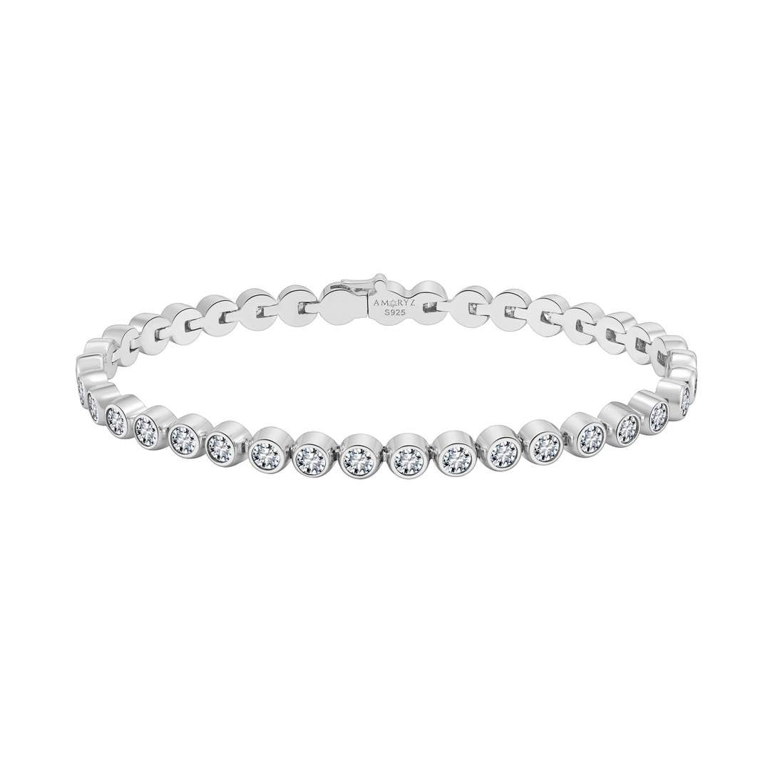 Eteri Tennis Bracelet White Gold Vermeil