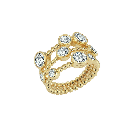 Eteri Triple Ring Yellow Gold Vermeil