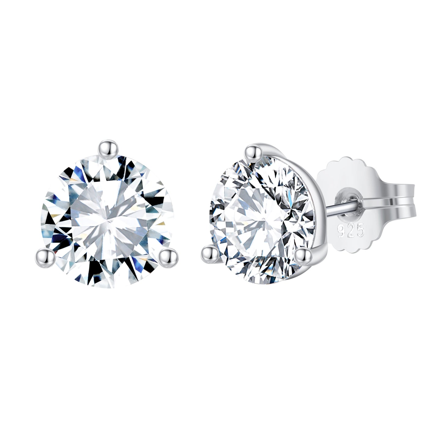 Classica 5.5 Carat Round Flawless Three-Prong Martini Stud Earrings